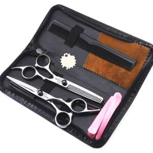 Felliner Professional Dog Grooming Scissors Set, 2 x 15cm Scissors, Comb, Carrying Case, Steel, Grey