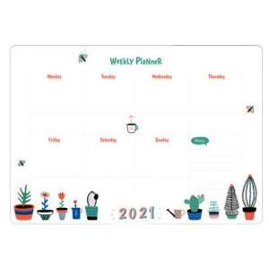 Магнитен стикер за хладилник, списък със задачи, за задачи, напомняне, нарисуван и оцветен, 29,7 x 42 см, бял, саксийни растения, ОРИГИНАЛНИ...