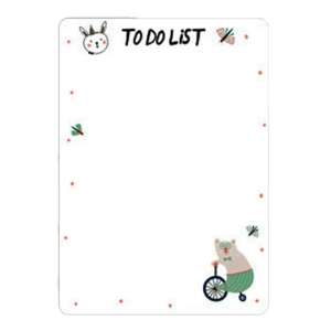 Магнитен стикер за хладилник, списък със задачи, за задачи, напомняне, нарисуван и оцветен, 21 x 29,7 см, бял, животно на велосипед, ОРИГИНАЛНИ...