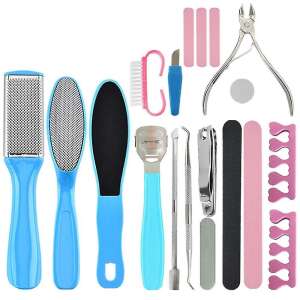 Original Deals foot care kit, 20 pieces, includes foot files, callus remover, nail clippers, cuticle pusher, toe separators, and more - Nail design