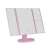 Pink LED makeup mirror with 2x and 3x magnification, touch control, and 24 LED lights