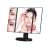 Black LED makeup mirror with 2x and 3x magnification, touch control, and 24 LED lights