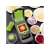 Multifunctional vegetable slicer with 14 attachments, green and black, with a container for slicing and chopping vegetables, ideal for kitchen use
