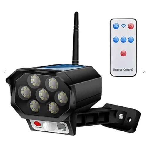 BK-36 solar powered security light with 35 LEDs, motion sensor, and remote control