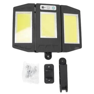 Rozpakowana solarna lampa ścienna z czujnikiem ruchu z potrójną diodą COB LED i pilotem - Latarnia słoneczna