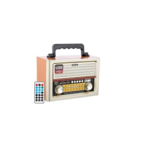 SYMBOL R3951 retro portable radio with remote control, featuring FM/AM/SW, Bluetooth, and USB - Audio
