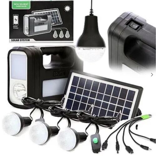 GD-Lite 8017 Solar Power Kit with LED Bulbs and USB Charger