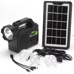Zestaw oświetleniowy słoneczny GDPlus GD-P30 z panelem, żarówkami LED i kablami ładującymi - Latarnia słoneczna