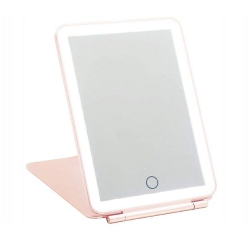 LED Cosmetic Mirror - Pink - Portable, illuminated makeup mirror
