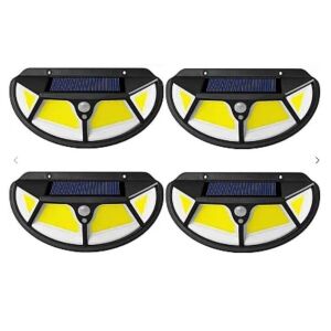 Set of 4 Solar Motion Sensor Lights for Outdoor Use - Garden