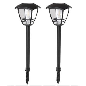 Zestaw dwóch lamp solarnych ogrodowych - Latarnia słoneczna