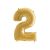 Arany 2-es szám fólia lufi - 65 cm