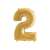 Złoty balon foliowy z cyfrą 2, JuniorShape