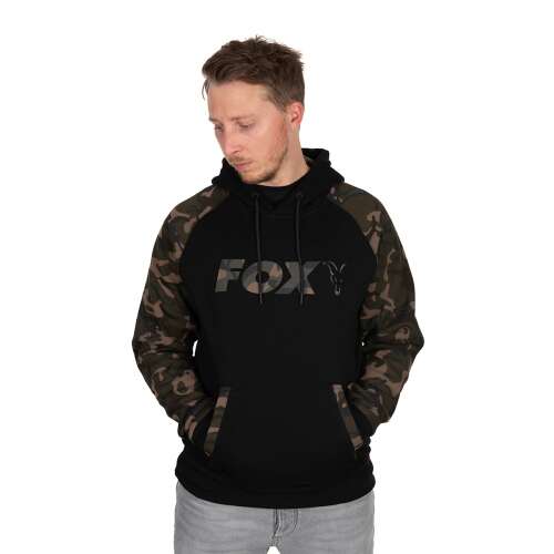 Fox Black/Camo Raglan Hoody pulóver