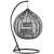 Pepita XL hanging egg chair with cushions, black