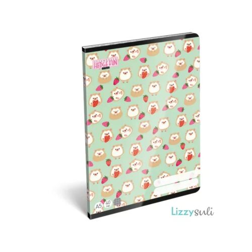 Hedge Fun A5 kockás füzet sün és eper mintával