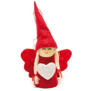 Red felt angel girl Christmas tree ornament - Christmas tree ornament