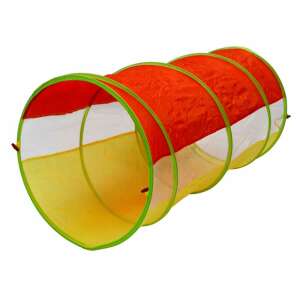 Transparent play tunnel for kids, 110 cm long, red, yellow, white, green - OEM