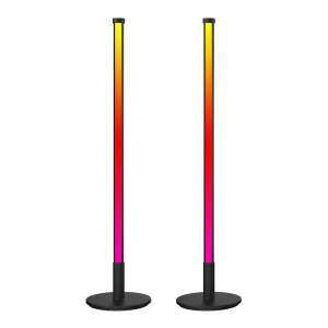 2 db AxaCube® intelligens led lámpa filmekhez, játékhoz, RGB-hez, környezeti megvilágításhoz, hangszinkronizáláshoz, bluetoothhoz, távirányítóhoz és dedikált alkalmazáshoz, USB csatlakozás, 51 cm