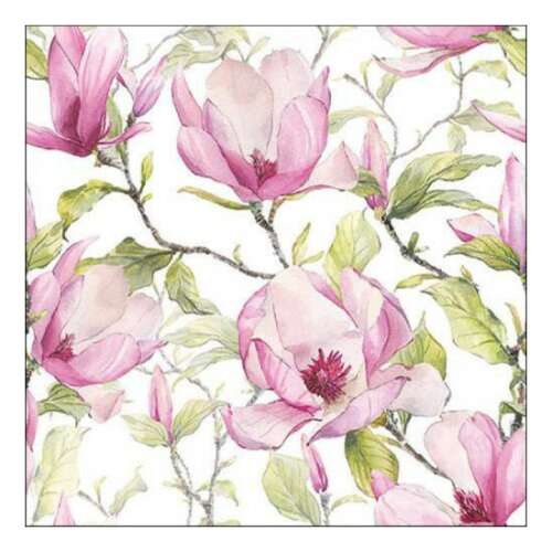 Virágzó magnólia papírszalvéta, 20 darabos, 33x33cm
