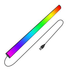 AxaCube® RGB LED lámpa monitor rögzítéssel, környezeti világítás, hangszinkronizálás, vezérlés alkalmazással és távirányítóval, mágneses rögzítés, USB csatlakozás, fekete