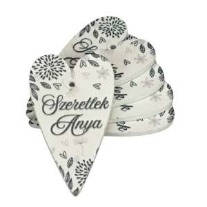 Nyomtatott fa tábla - Szeretlek Anya szív alakú fa tábla, Anyák napi ajándék, 5 darab - Művészet & Hobbi