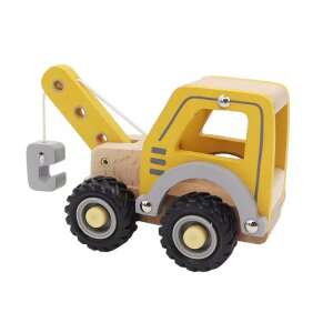 Sárga fa darus autó játék gyerekeknek, építőipari jármű, szerepjáték - FKP Toys