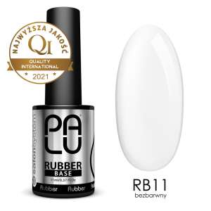 Palu Rubber Base 11, átlátszó gél lakk körmökhöz - Műköröm alapozó & fedő zselé