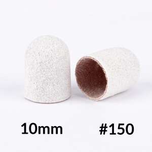 AlleMed Pedikűr csiszolósapka, 10mm, #150 szemcseméret, fehér, 2 db - Pedikűr csiszolófej