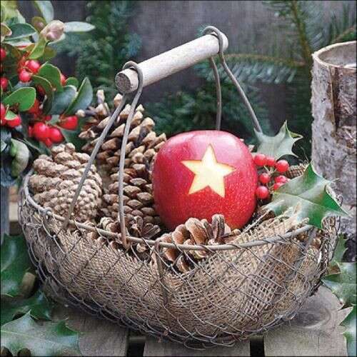 Csillagos alma mintás papírszalvéta, 20 darabos