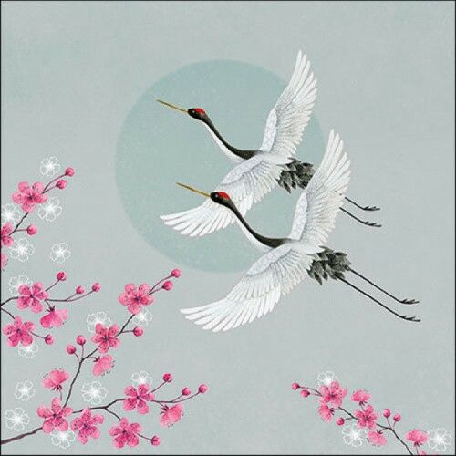 Ambiente Cranes Green Papírszalvéta - 33x33cm - 20db 137985314