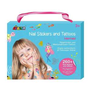 Set Avenir de autocolante pentru unghii și tatuaje Sirenă, 260+ autocolante și tatuaje pentru unghii și piele - Design de unghii