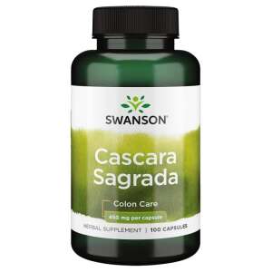 Swanson Cascara Sagrada Colon Care 450mg Herbal Supplement 100 Capsules - Dietary supplement