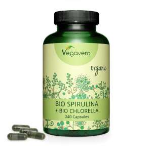 Vegavero Organic Bio Spirulina and Bio Chlorella capsules, 240 capsules - Dietary supplement
