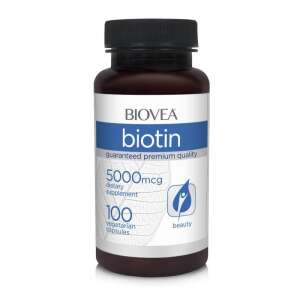 Biovea, Biotin, B7-vitamin, H-vitamin, 5000 mcg, 100 kapszula 94535782 