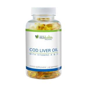 HS Labs Cod Liver Oil with Vitamins A & D, 60 softgels - Dietary supplement