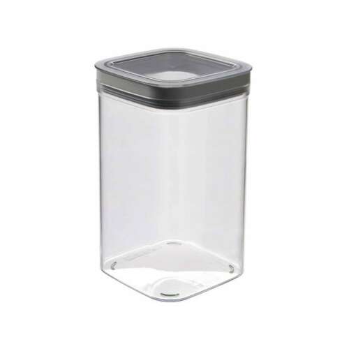 Curver Dry Cube 1.8L clear plastic food storage container with gray lid
