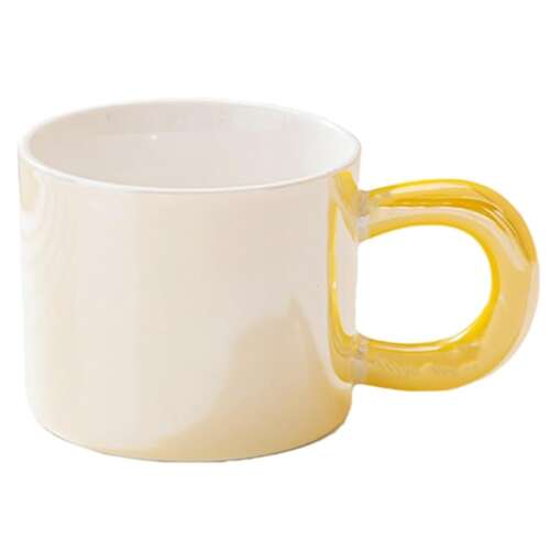 Pufo Glossy yellow ceramic mug for tea or coffee, 250 ml