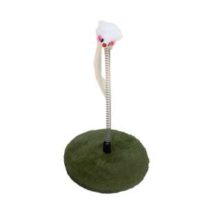 Pufo interactive cat toy with spring and white mouse, green - Cat Toy