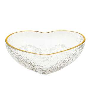Pufo Gold Heart elegant bowl for nuts, pistachios, candies, fruits, snacks, 18 cm 93422094 - Bowl