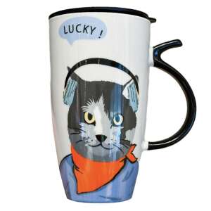 Pufo Music High Ceramic Mug with Lid, for Coffee or Tea, 450 ml 93422389 - Serving