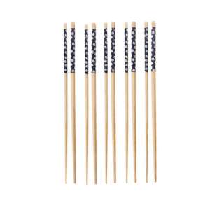 5 pairs Pufo bamboo chopsticks set for sushi, 22 cm, brown/blue 93422428 - Disposable Cutlery