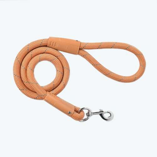 Pufo Comfort dog leash, 110 cm, light brown, with carabiner