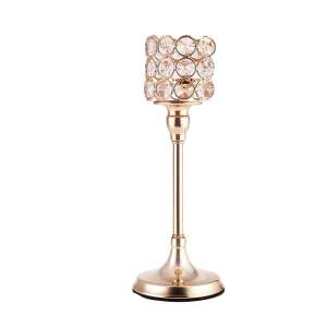 Suport elegant Pufo Gentle pentru lumanare, tip sfesnic, metalic, 24 x 7 cm, auriu 93422573