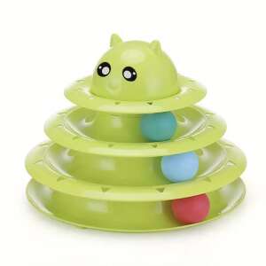 Pufo Catty interactive cat toy, green tower with colorful balls - Cat Toy