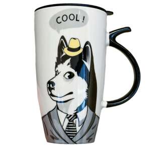 Pufo Business High Ceramic Mug with Lid, for Coffee or Tea, 450 ml 93422721 - Serving