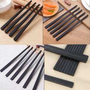 4 pairs Pufo Premium Fiberglass Chopsticks Set for Sushi, 24 cm, Black 93422728 - Disposable Cutlery