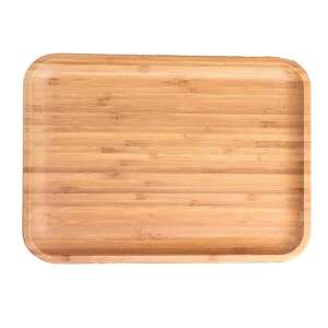 Bamboo Wooden Pufo Serving Platter for Dishes, Appetizers, Desserts, Pizza, 36 cm, Brown 93422922 - Serving tray