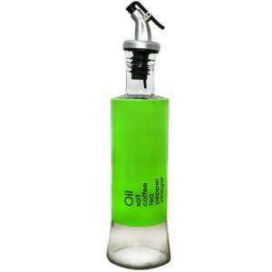 Pufo Savor 300ml green glass oil and vinegar dispenser with pour spout - Oil & Vinegar Dispenser