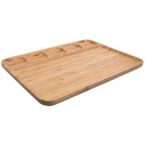 Bamboo Serving Tray with 6 Compartments, 33 cm, Brown 105053848 - Serving tray